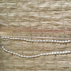 Beaded necklace white beads women's 37" long white